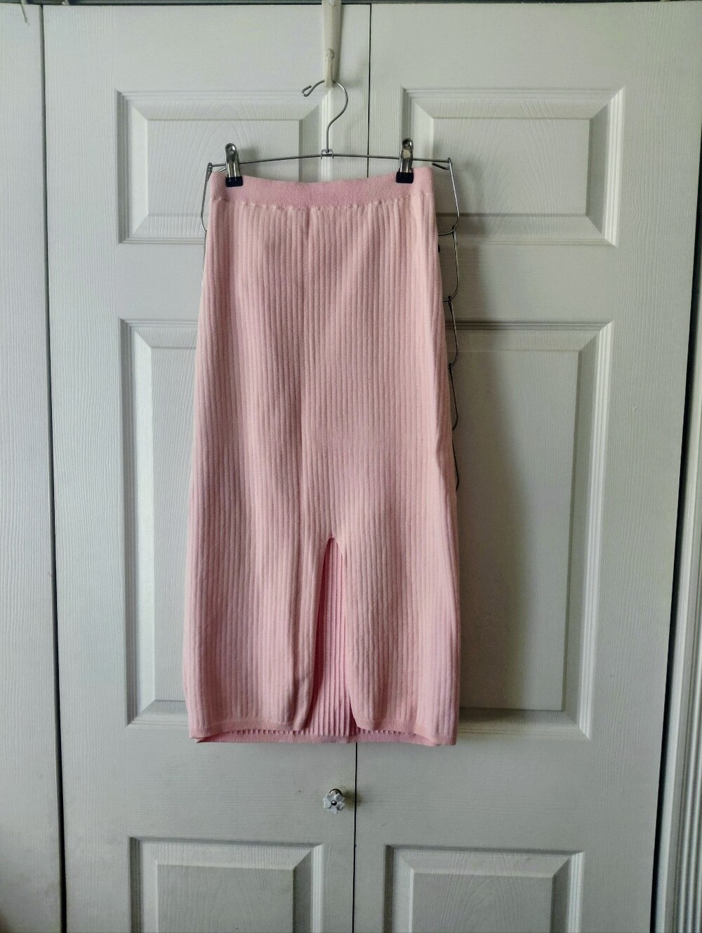 Free People Blush Ribbed Midi Skirt